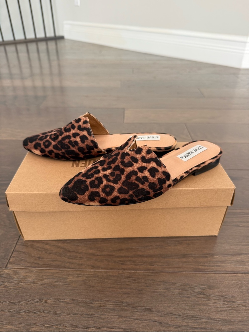 Steve Madden Leopard Print Pointed Toe Mules